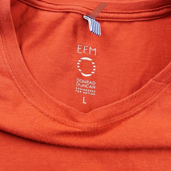 EFM Donrad Duncan Red Cotton Modal Orange Shirt Mens Sz L - Picture 3 of 5